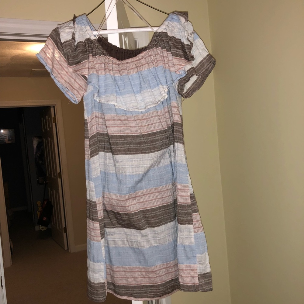 Striped off the shoulder dress